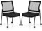 COSTWAY Konferenzstühle 2er Set, stapelbare Besucherstühle mit Rollen, Netzrücken & gepolsterter Sitz, armlose Stapelstühle für Büro, Konferenz, Schwarz