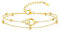 Damen Armbänder aus Kupfer mit 18K Vergoldet, Doppelring Armband mit Möbiusring Anhänger für Mama Ehefrau Freundin, Armkette Damenarmband Geschenk für Geburtstag Muttertag, Verstellbar 16+5cm (Gold)