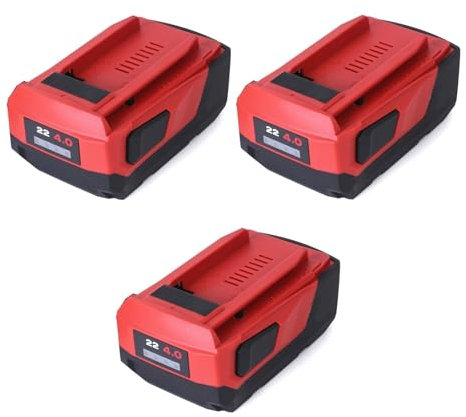 3 Batteries Lithium-ION Haute Puissance 22 V 4,0 Ah, compatibles avec Les Outils électriques sans Fil Hilti 18 V 21,6 V 22 V, perceuses, Pilotes, marteaux, Batterie B22