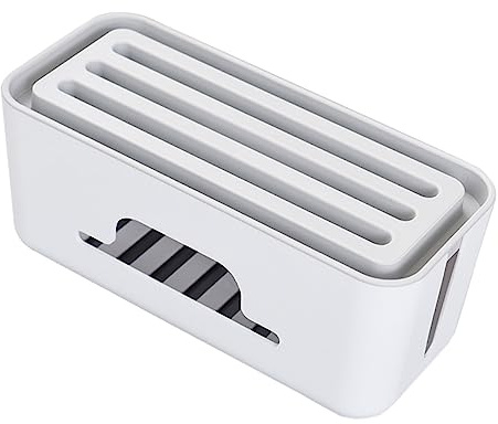 KONTONTY Cable Management Kit Sturdy Wire Box for Tv Cord Organiser Box Cord Board Storage Desktop Organizer