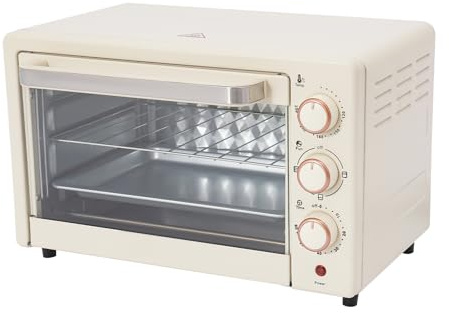 22 L Minibackofen, Klein mini Backofen mit Grillrost & Backblech, 60 Min Timer, Pizza-Ofen mit Überhitzungsschutz, kompakt für Küche, Familie,1000W