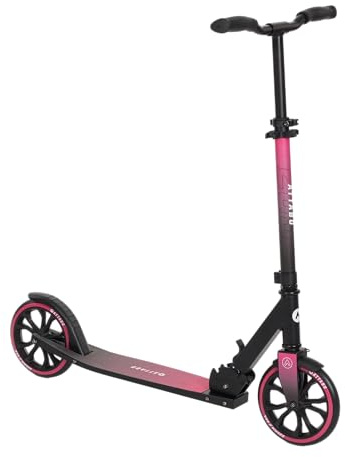 ATTABO Höhenverstellbarer und klappbarer Cityroller – Tretroller für Jugendliche und Erwachsene – Leichter Aluminiumrahmen mit 205mm Rädern – 125-175 cm Körpergröße – Ideal für Pendler und Freizeit
