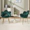 Chummaven Chaises De Salle à Manger Lot de 2 Modernes, Chaises à Dossier Floral, Pieds Métalliques Dorés, Chaises De Salon, Adaptées à La Salle à Manger, Au Salon Et à La Chambre à Coucher, Vert