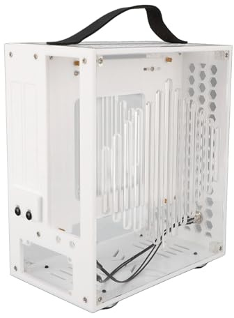 aqxreight Kompakte und Leichte ITX -PC -Hülle mit Transparentem Design für Einen Verbesserten Luftstrom und Leistung (White)