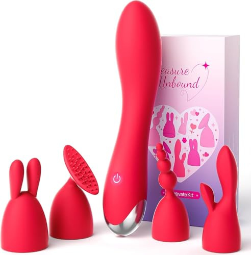 Gode Femme Sex Toys Vibromasseurs Feminin,Double Stimulation Sexes Toye | vibromasseur Clitoridien 4 Têtes Interchangeables, 20 Modes & 3 Intensités, Étanche IPX6, Sextoyse Femme Sex Pour Solo Couple
