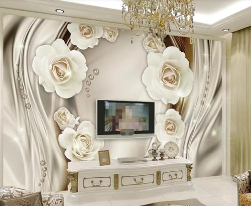 Mural Wallpaper Golden Rose Silk 200x140cm Wallpaper 3D Wall Mural for Living Room and Bedroom -MIWEI Wallpaper-ZXY-25076