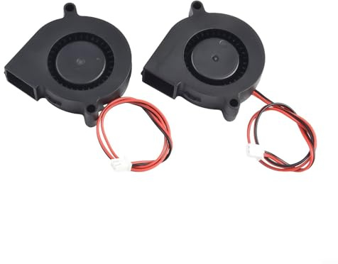 2-Pack 5015 Centrifugal Blower Fan DC 12V 24V, Silent Oil Bearing Turbo Radial Fan for DIY Electronics Cooling, PBT Fireproof Housing High Airflow Exhaust Blower(24V)