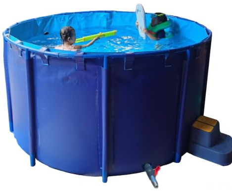Piscina Desmontable con Marco Piscinas De Estructura para Patio Trasero con Válvula De Drenaje, Juego De Piscina Redonda Familiar Al Aire Libre sobre El Suelo(DXH-1.2X1.2M/1357 L/358 GAL)