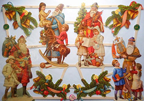 Glanzbilder Weihnachten Weihnachtsmann EF 7385 Oblate Posiebilder Scrapbook Deko GWI 446