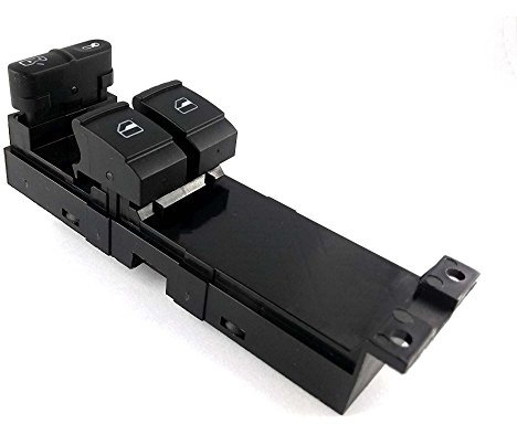Twowinds Interruptor Elevalunas Compatible con Audi A3, Skoda Fabia, Seat Leon Toledo 2, VW Golf 4, 1J3959857A Botonera Ventanillas, Bloqueo Puertas Centralizado