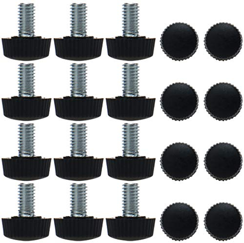 sourcing map 20 Pcs Pieds de Nivellement Meuble Réglable M6 x 10 x 16mm Pied de Meuble, Protecteurs de Sol pour Meubles de Maison, Armoire, Table, Chaise