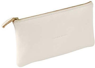 Clairefontaine 104512C Schlampermäppchen (Flying Spirit aus Leder, trapezförmig, 18 x 4,5 x 5,5cm) 1 Stück weiß