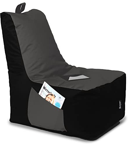 BuBiBag Sitzsack für Kinder und Erwachsene, Gaming Sitzsäcke mit Füllung für das Kinderzimmer, Zockersessel für groß und klein | XXL ChillBag, Anthrazit