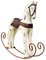 Zhenwo Ferde Deko Holz Schaukelpferd Holzpferd Holzfigur Tisch Deko Home Ornamente Geschenk Milchweiß,A