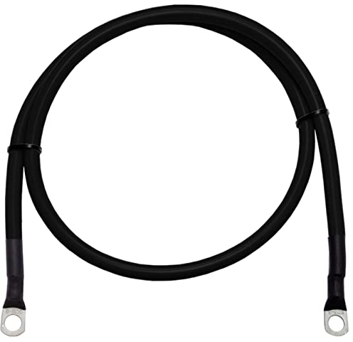 Lumonic 50cm cable de la batería cable de tierra con 10mm² de sección transversal negro - cable de alimentación de automoción con 2x tubo terminal de