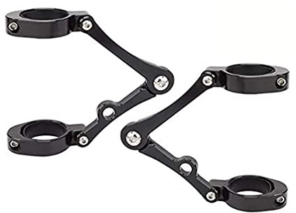 HANSWDEU pour Chopper Bobber Cafe Racer support de phare de moto support de clignotant support de fixation de fourche avant support de phare universel 41mm (plein noir)