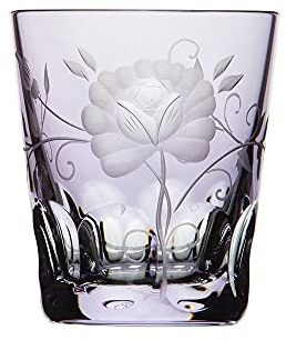 ARNSTADT KRISTALL Vaso de cristal soplado a mano, color rosa lavanda (8,5 cm)