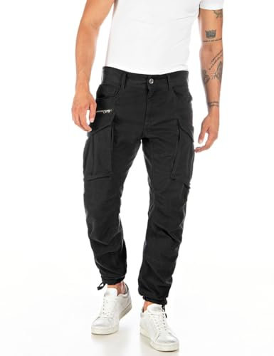 Replay Herren M9873a Joe Comfort Cotton Twill Hose, Black 098, 31W / 30L EU