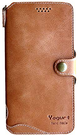 Yogurt Lederhülle für iPhone 13 Pro, Hülle Ledertasche Echtleder Case Handyhülle für iPhone 13 Pro, 6.1 Zoll Braun