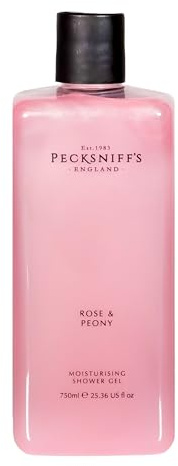 Pecksniff's Moisturising Shower Gel, Rose & Peony, 750 ml | Rose & Peony moisturising shower gel, 750 ml/25.4 fl oz; handcrafted in England for rich daily lather
