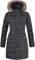 Spindle Womens Long Fur Trimmed Hooded Padded Puffer Parka Ladies Winter Jacket Coat (Black, 20)
