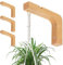 DSVENROLY Paquete de 4 ganchos colgantes de madera para plantas, cesta colgante de madera con ranura y gancho, soporte para colgar plantas de pared para colgar en la pared, ganchos para macetas,