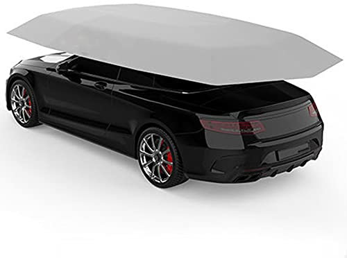 Tenda per Auto Completamente Automatica, Portatile per Auto, Copertura Mobile per tettoia, Pieghevole, Protezione per Auto, Parasole, Anti-UV, Antivento, Parasole per Esterni (4,2 m, Grigio Argento)