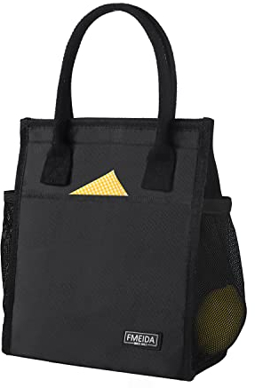 Fmeida 7L Insulated Lunch Bags Small Cool Bag Lunch Box for Adults Women Men Kids Thermal Lunch Tote Bags for Work School Office (Black)