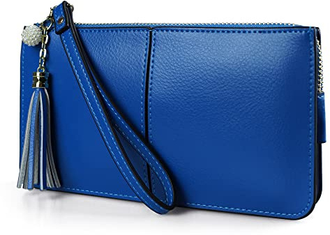 befen Wristlet Wallets for Women, Genuine Leather Clutch Wallet Purses Credit Card Holder Organizer Ladies Travel Clutch Bags with Wrist Strap