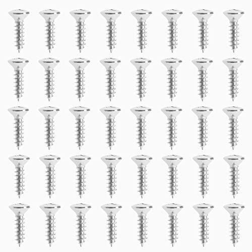 EMSea 50 Stück E-Gitarre Schlagbrett Schrauben E-Bass Kratzplatte Befestigungsschrauben Gitarre Bass Teile Musikinstrumente Zubehör M3 x 12 mm Silber