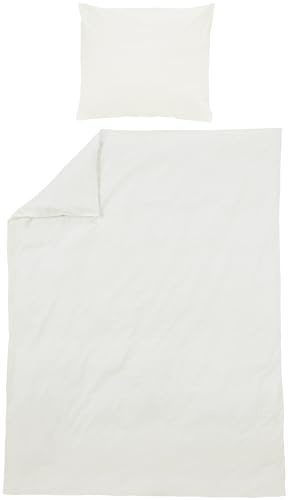 MEYCO Home Bettwäsche 140x200/220cm inkl. Kopfkissenbezug Offwhite | 100% Baumwolle - Oeko Tex zertifiziert - weich - atmungsaktiv - waschbar & trocknergeeignet