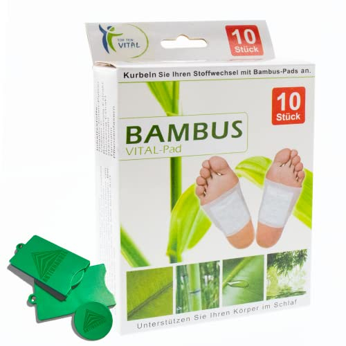 AKTIVHANDEL Bambus Vital-Pads Fußpflaster zur Entgiftung, 10 x 10 Stück, Energiepflaster, Wellness für die Füße inkl. Einkaufswagenchip