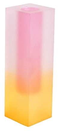 tinysiry Vases pour Centres de Table, Faux Cristal Fleurs Conteneur Ornement Acrylique Arrangement Floral Vase pour Mariage Dîner Table Décor, 6.3 Vase Cuboïde Rose + Jaune B 1