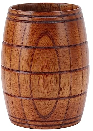 Viking Beer Mug Tankard Cup for Men Mug 190ml Capacity Whiskey Barrel Cup Viking Wood Style Beer Mug Wood Gifts for Men Birthday Gift Father's Day