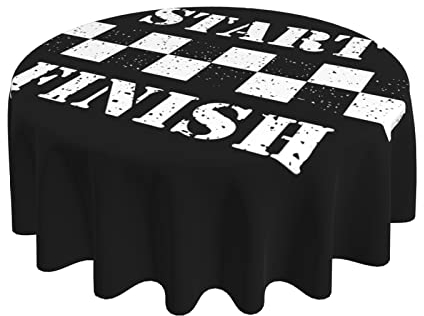 Wachstischdecke Auto Cool Schwarz Weiß Formel Zielflaggen Motorsport Pflegeleicht Wachstischdecke Wasserdicht Wachstuchtischdecke 152Cm Für Garten Picknick Terrasse