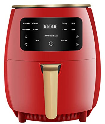 KANBUN Friggitrice ad aria da 4,5 l, forno elettrico domestico, touch screen intelligente, patatine fritte, friggitrice automatica intelligente senza olio, rosso