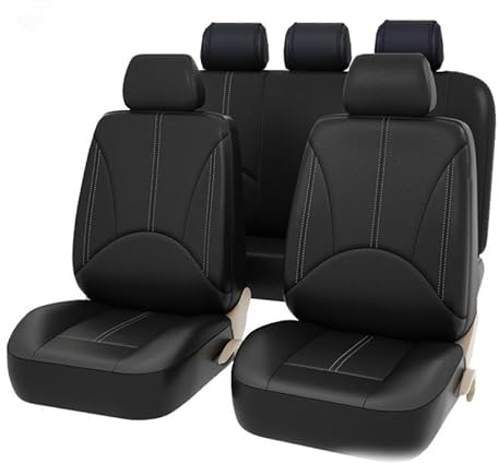 OCENCO Auto Sitzbezug Sets für OPEL Grandland X 2017-2022,Universal Sitzbezug Komplett-Set Autositzbezüge InnenZubehör,9 Pcs A/Black