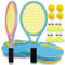 Ppbmocw TennisschläGer Kinder 3-15 Jahre,Das TennisschläGer-Set FüR Kinder Umfasst Zwei, Acht BadmintonbäLle(Blau&Rosa)