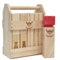 Kubb Game Set - Hardwood Viking Games with Rubber Wood Crate -KUBB Throwing Outdoor Games (Regulation, Red King)