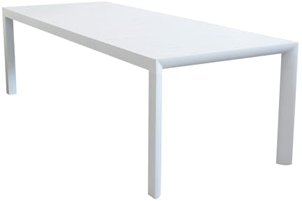 Gardeness Boston Tisch aus Aluminium für den Außenbereich, ausziehbar, 135/180 x 70 x 76 cm, Weiß