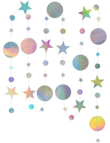 EBHO 1 Pezzi 4m Ghirlande per Feste e Compleanni per Bambini, Festoni Compleanno, Glitter Stelle Ghirlanda, per Feste di Compleanno, Feste di Natale, Matrimoni, Decorazioni per la casa