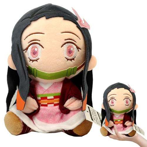 Demon Slayer Kuscheltier Nezuko Plüschtier, 20cm Demon Slayer Cosplay Kuscheltier Nezuko Kamado Cosplay Plüsch, Anime Plush Figuren, für Kinder Fan Plüschtier Geburtstag Weihnachten Geschenk Spielzeug