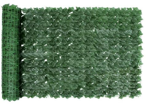 Artificial Ivy Fence Screen, 1 x 3 M Fence Screening Trellis with Artificial Leaves Privacy Trellis Roll for Balcony Outdoor Garden Wall Mat Decoration, Green (1 Pack)