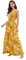 HEYPORK Damen Frühling Sommer Kleider Bequem Lässig Kleid Mode Elegant Röcke Frauen Bohème Print Langes Kleid Sexy V-Ausschnitt Halter Kleider(Gelb, 2XL)