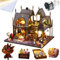 TOPBSFARNY DIY Holzpuzzle Zauberhaus Architektonisches Modell 3D Mini Puppenhaus Möbel Kit mit Musikbewegung und LED-Lichtern Kreativer Raum Beste für Erwachsene Geschenk (ES011)