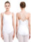 Kefiyis Ballett Trikot Damen Camisole Turnanzug Hohe Elastizität Ballettkleidung Damen Ballettanzug Turnanzug Gymnastikanzug Leotard Tanz body Weiß M