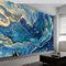 Papier Peint Panoramique Vagues Fluides Abstraites En Marbre Mural, Tourbillon Poster Géant Mural Personnalisé 3D pour Salon, Chambre d'Enfants, 350 x 256 cm (W x H) Décoration Murale Fresque