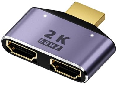 HDM-I Splitter - 1 In 2 Out HDMI Switch & Adapter, Supports 1080P HD & Audio, Ideal for TVs & Laptops