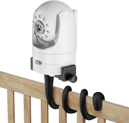 A2C Baby Monitor Mount Flexible Universal Baby Camera Mount Compatible with Infant Optics DXR 8 DXR-8 Pro, VTech, ANMEATE, Most Baby Monitors Holder Stand for Crib, Cot, Shelves, Furniture