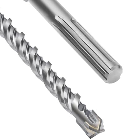 SDS Max - Broca para hormigón (19 x 600 mm, con 4 cortes de metal duro y doble hélice), para hormigón, piedra, piedra natural